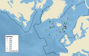 NAMMCO northern bottlenose whale map
